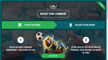 22Bet Boost pari combiné