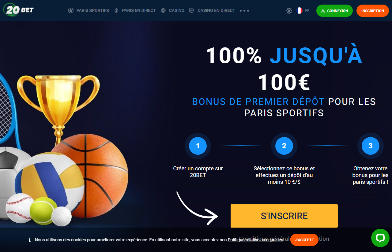 20Bet Bonus de premier dépôt sur les paris sportifs